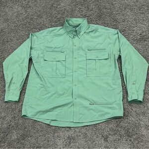 Northern Lights Company Alaska Mens Fishing Outdoor Shirt Size Small Green
